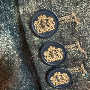 Bar III Navy Blazer with Gold Crest Buttons